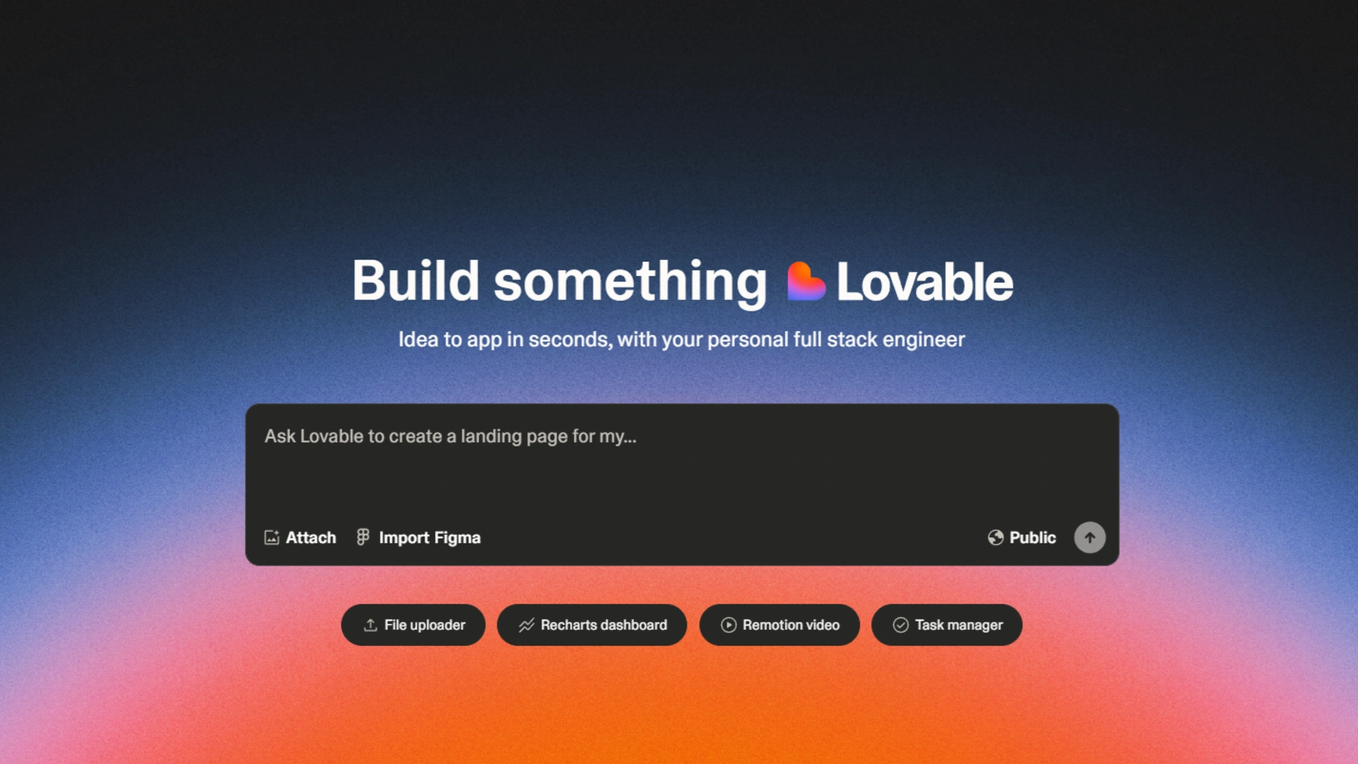 Lovable 2.0 Interface do Lovable 2.0 em ação